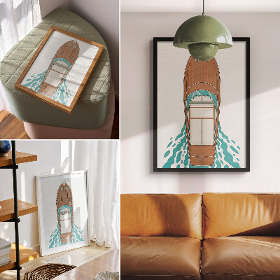 Wandposter Die Eleganz einer Yacht, Linien, Symmetrie, Minimalismus