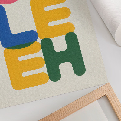 Wandposter Geometrische Buchstaben in leuchtenden Farben