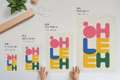 Wandposter Geometrische Buchstaben in leuchtenden Farben