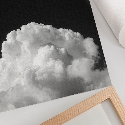Poster Wolken auf schwarzem Hintergrund ohne unnötige Details