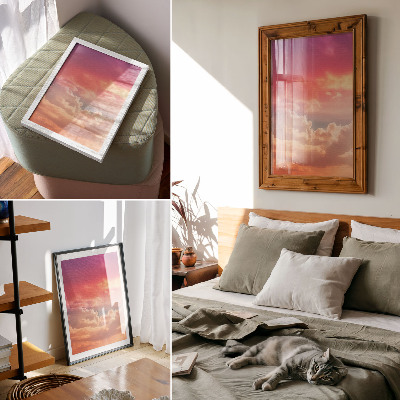 Kunstdruck leinwand Pastellfarbene Wolken, friedlicher Sonnenuntergang
