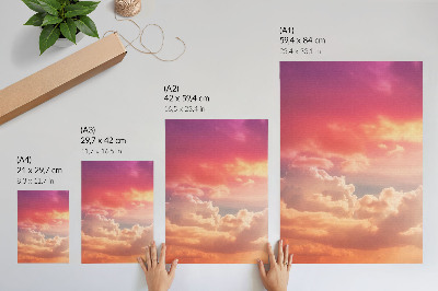 Kunstdruck leinwand Pastellfarbene Wolken, friedlicher Sonnenuntergang