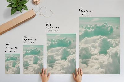 Wandposter Wolken am blauen Himmel, Frieden, Harmonie