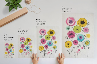 Poster Bunte Blumen im modernen Stil – Freude