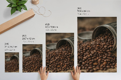 Kunstdruck leinwand Kaffeebohnen in einer verstreuten Anordnung direkt aus der Dose