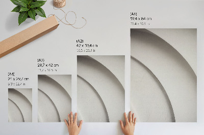 Wandposter Eine minimalistische Komposition mit weißen Kurven
