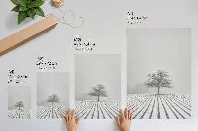 Poster Baum im Schnee, Winterlandschaft, Minimalismus