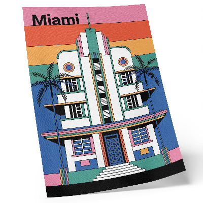 Poster Art déco, tropische Farben, Palmen, Energie – Miami