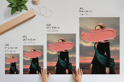 Poster Klassische Figur mit rosa Kontrast