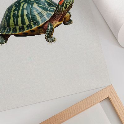 Kunstdruck leinwand Grüne Schildkröte mit Naturharmonie-Details