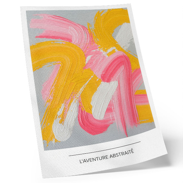 Kunstdruck leinwand Dynamische Striche in Rosa, Gelb und Weiß