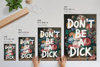Poster Bunte Blumen mit weißer Schrift bilden einen wirkungsvollen Kontrast.