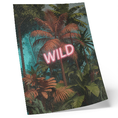 Wandposter Frische tropischer Blätter, Neonreklame