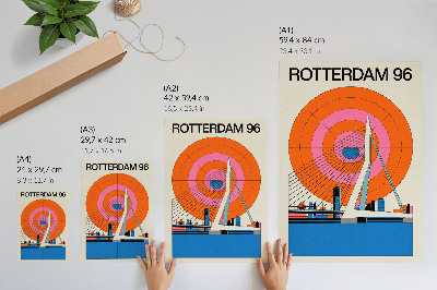 Kunstdruck leinwand Brücke und Stadt in geometrischen Mustern