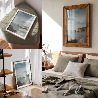 Wandposter Klippen, Meer, blauer Himmel