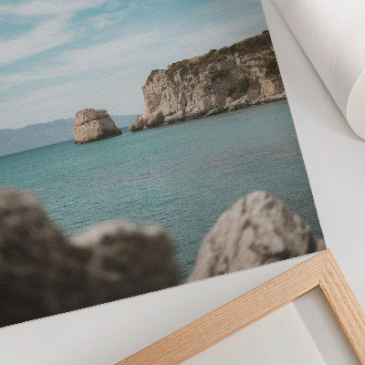Wandposter Klippen, Meer, blauer Himmel