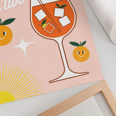 Kunstdruck leinwand Orange-gelbe lächelnde Fruchtschrift