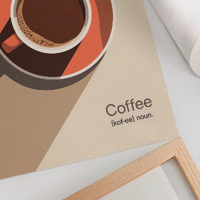 Wandposter Kaffeetasse in warmen Farben, minimalistisch