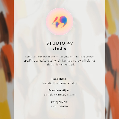 Poster Farbenfrohe Abstraktion mit Pflanzenformen