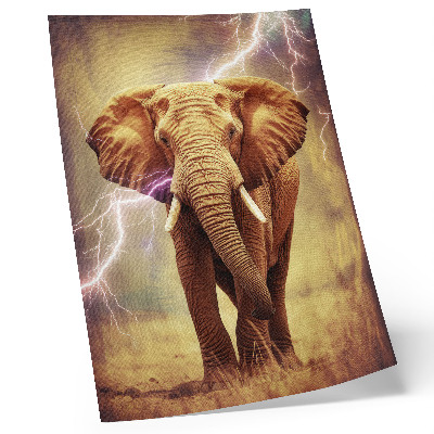 Wandposter Elefant mit blitzartiger dynamischer Szenerie