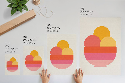 Poster Lebhafte Kreise in einer Schale, minimalistischer Stil