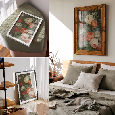 Poster Farbenfrohe Blumen im klassischen Malstil