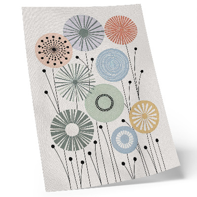 Kunstdruck leinwand Farbenfrohe geometrische Blumen auf hellem Hintergrund