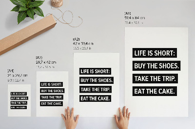 Poster Buchstaben auf schwarzem Hintergrund, inspirierende Typografie