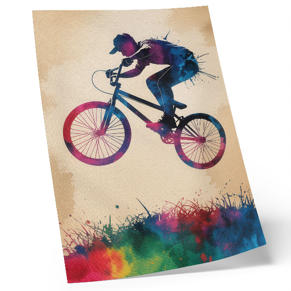 Kunstdruck leinwand Radfahrer dynamische Farben moderne Aktion