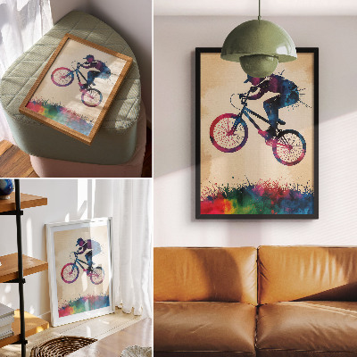 Kunstdruck leinwand Radfahrer dynamische Farben moderne Aktion