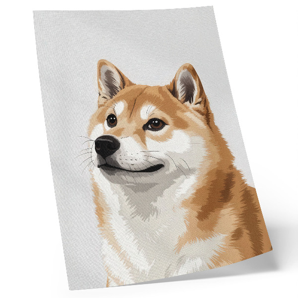 Poster Ein unverwechselbarer Hund in Beige- und Cremetönen, minimalistisch
