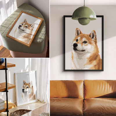 Poster Ein unverwechselbarer Hund in Beige- und Cremetönen, minimalistisch