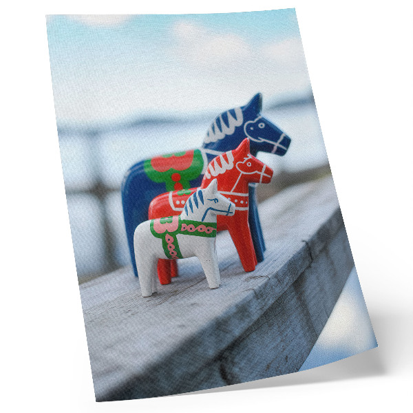 Kunstdruck leinwand Bunte Pferdefiguren im skandinavischen Stil