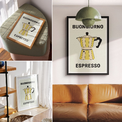 Wandposter Cafeteria, heller Hintergrund, attraktive Inschrift