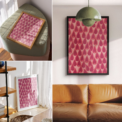 Wandposter Rosa Tropfen wiederholen ein dynamisches Muster