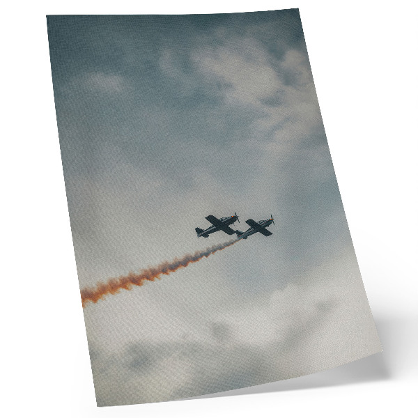 Poster Zwei Flugzeuge am Himmel – Minimalismus-Technik