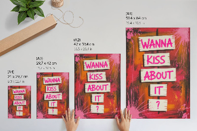 Kunstdruck leinwand Bunter Hintergrund mit rosa Schrift