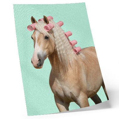 Wandposter Pferdehaar, helles Fell, mintfarbene Pastellfarben, Roller
