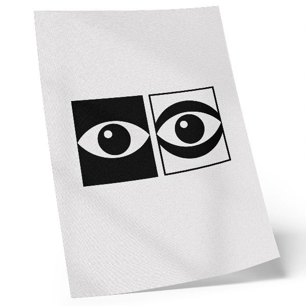Wandposter Schwarze und weiße Augen, moderne Symmetrie, Kontrast