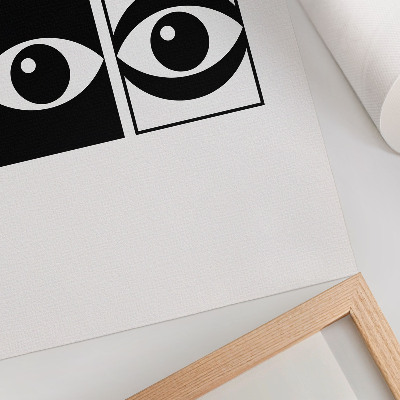 Wandposter Schwarze und weiße Augen, moderne Symmetrie, Kontrast