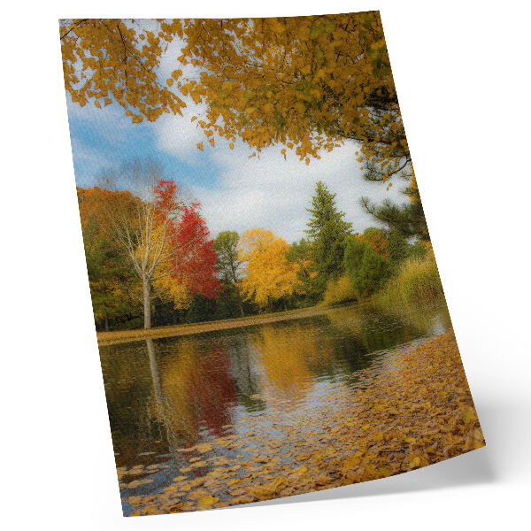 Poster Bunte Bäume am See, Herbststimmung