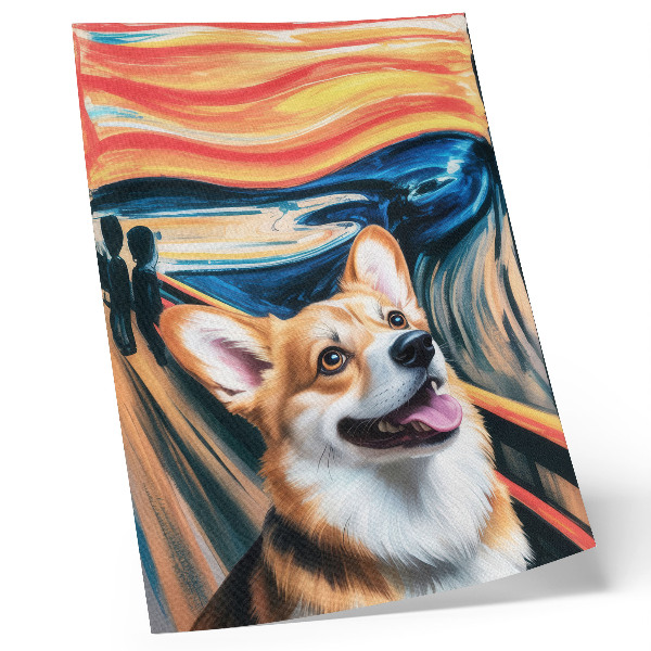 Kunstdruck leinwand Dynamische Farben, kräftige Kontraste, süßer Hund