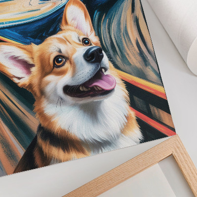 Kunstdruck leinwand Dynamische Farben, kräftige Kontraste, süßer Hund