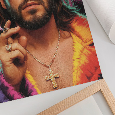 Kunstdruck leinwand Intensive Farben, kontrastierende Retro-Muster