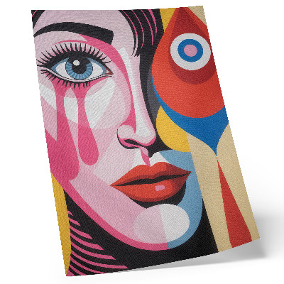 Kunstdruck leinwand Bunte abstrakte Formen Augen Gesicht