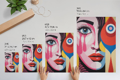 Kunstdruck leinwand Bunte abstrakte Formen Augen Gesicht