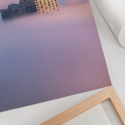 Kunstdruck leinwand Moderne Architektur im Nebel