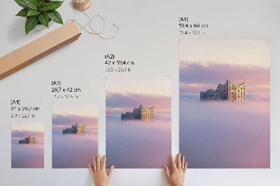 Kunstdruck leinwand Moderne Architektur im Nebel