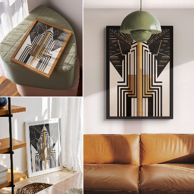 Poster Architektonische Linien, elegante Goldakzente