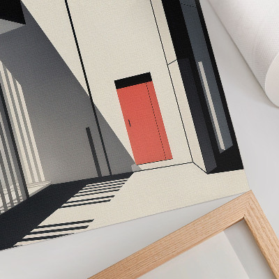 Wandposter Kontrast zwischen minimalistischer geometrischer Architektur